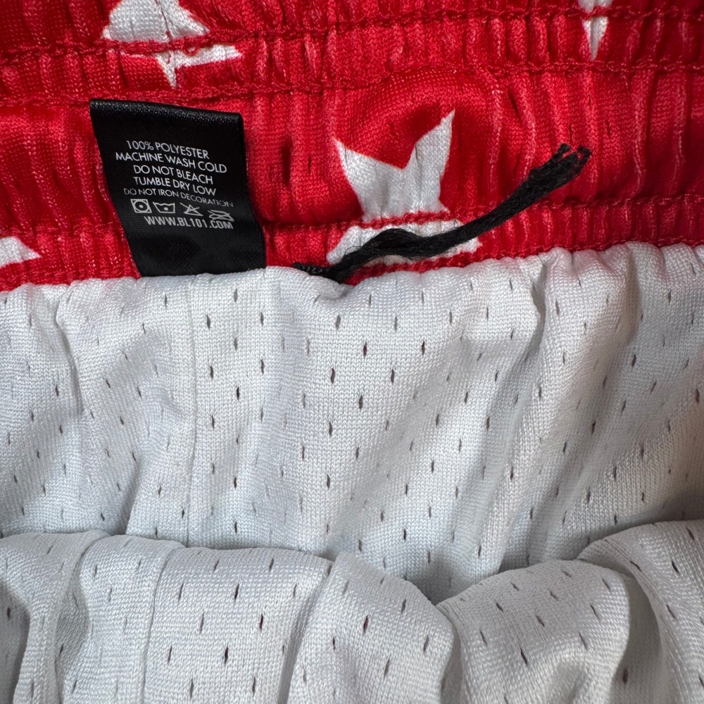 BL101 Athletic Shorts Kids Youth Large Red White Blue Gradient Stars Baseball - Picture 8 of 9